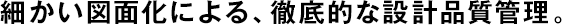 細(xì)かい図面化による、徹底的な設(shè)計(jì)品質(zhì)管理。